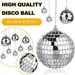 Yirtree Mirror Disco Ball 70s Reflective Mirror Ball Decorations 60s Balls with Fastening Strap for Home Stage Props Festivals Party Accessories 1PCS