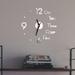 WANYNG DIY Wall Clock 3D Mirror Surface Sticker Home Office Decor Clock Sand Clock for Kids Butter Crock with Water