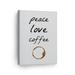 Smile Art Design Peace Love Coffee Minimalist Decor Canvas Wall Art Print Coffee Sign Kitchen Decor Quote Inspirational Gift Farmhouse Decor Restaurant Coffee Shop Dining Room Housewarming Gift 22x15