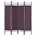 Folding 4 Panel Room Divider Privacy Screen Home Office Fabric Metal Frame Modern furniture