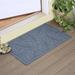 Matterly WaterHog Brittney Leaf 24 in. x 39 in. Half Round Indoor Outdoor Door Mat Synthetics in Blue/Black | 2' x 2'11" | Wayfair 20273580023