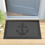 Matterly WaterHog Ships Anchor 23 in. x 35 in. Outdoor Door Mat Synthetics in Black | Wayfair 20538540023