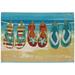 "Liora Manne Esencia Flip Flops Forever Indoor/Outdoor Mat Blue 2'5"" x 3'11"" - Trans Ocean ECN34958303"