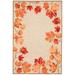 "Liora Manne Ravella Falling Leaves Border Indoor/Outdoor Rug Natural 5' x 7'6"" - Trans Ocean RVL57230312"