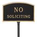 Montague Metal Products Inc. Small Arch No Soliciting Statement Plaque Sign w/ Lawn Stake Metal | 5.5 H x 9 W x 0.25 D in | Wayfair SP-10sm-LS-BG