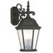 3 Light Textured Black Outdoor Wall Lantern