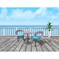 George Oliver Round 2 - Person 24" Long Bistro Set w/ Cushions Metal/Wicker/Rattan in Gray | 24 W x 24 D in | Outdoor Furniture | Wayfair