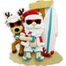 The Holiday Aisle® Santa Beach Surfboard Family Hanging Figurine Ornament Ceramic/Porcelain in Brown/Red/White | 3 H x 4 W x 1 D in | Wayfair