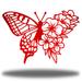 Rosalind Wheeler Analisse Floral Butterfly Wall Décor Metal in Red | 24 H x 24 W x 0.01 D in | Wayfair 99038BA8E78A4D17B3C06CA24FC2A6AE