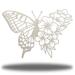 Rosalind Wheeler Analisse Floral Butterfly Wall Décor Metal in Gray | 18 H x 18 W x 0.01 D in | Wayfair 29D65571DCDB4DCA9255ADF5FC619844