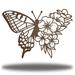 Rosalind Wheeler Analisse Floral Butterfly Wall Décor Metal in Brown | 18 H x 18 W x 0.01 D in | Wayfair 95699358C3B9467AAE9117ACDDF3A7A3