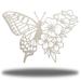 Rosalind Wheeler Analisse Floral Butterfly Wall Décor Metal in Gray | 8 H x 8 W x 0.01 D in | Wayfair 8236486EBD424B45937E1617B4D7A8E4