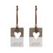 The Holiday Aisle® 2 Piece Guardian Angel One to Keep, One to Share Holiday Shaped Ornament Set /Porcelain in Brown/White | Wayfair