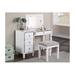 Rosdorf Park Gulshtab Vanity Set w/ Stool & Mirror Wood in White | 30 H x 43 W x 18 D in | Wayfair 4966A62E2E664DABAB05CB4F856BA933