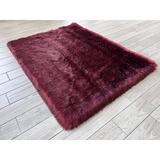 Red 138 x 102 x 3 in Area Rug - Everly Quinn Mar Vista Solid Color Machine Made Power Loom Wool/Polyester Area Rug in Burgundy Sheepskin/Faux Fur | Wayfair