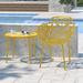 Red Barrel Studio® Joeliz Patio Dining Armchair Metal in Yellow | Wayfair 8689A0F5BFF14AE28FADD528994036AD