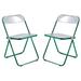 Orren Ellis Lawrence Acrylic Folding Chair w/ Metal Frame, Set Of 2 Plastic/Resin in Green | 30 H x 19 W x 18.5 D in | Wayfair