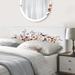 House of Hampton® Dudden Panel Headboard Upholstered/Polyester in Indigo/Orange | 46 H x 62.5 W x 2 D in | Wayfair 1B47E94354A14FC1A9FD3A05C7F6C399