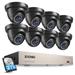 ZOSI 8CH 1080P Security Camera System w/ 2TB HDD, 8 x 2MP Dome Outdoor Camera, Motion Detection in Black | 17.5 H x 12 W x 11.4 D in | Wayfair