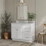 Red Barrel Studio® Hamlet 43" Single Bathroom Vanity Set Wood/Marble in White | 35 H x 43 W x 22 D in | Wayfair AC1A44F696E24398BDA4CA2365F0985F