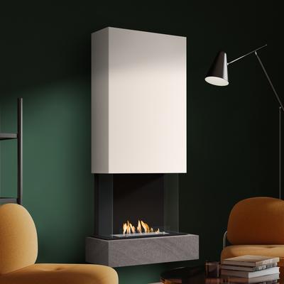 muenkel design Sona [moderner Design Ethanolkamin]: Galaxy (Schiefer dunkelgrau) - Haube Weiß - safety burner 450 Image