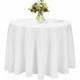 Nappe Ronde 230cm Blanche - Nappe Mariage en Polyester Infroissable Anti Tache Décoration de Table