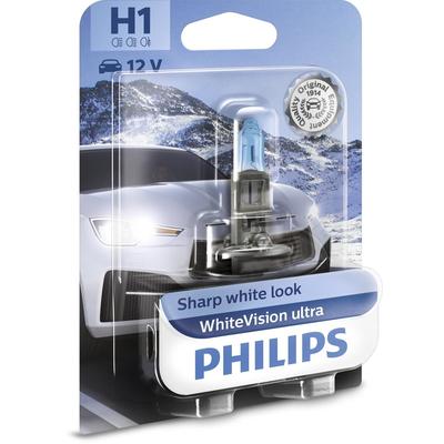 PHILIPS H1 WhiteVision ultra (1 Stk.) Glühlampe, Fernscheinwerfer,Glühlampe, Hauptscheinwerfer,Glühlampe, Nebelscheinwer