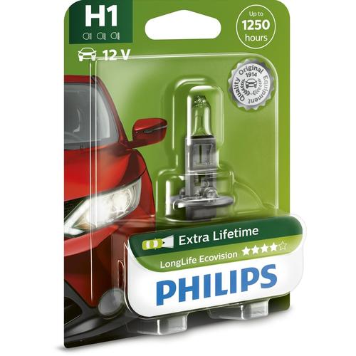 PHILIPS H1 LongLife EcoVision 55W (1 Stk.) Glühlampe, Fernscheinwerfer,Glühlampe, Hauptscheinwerfer,Glühlampe, Nebelscheinwerfer,Glühlampe, Abbiegesch