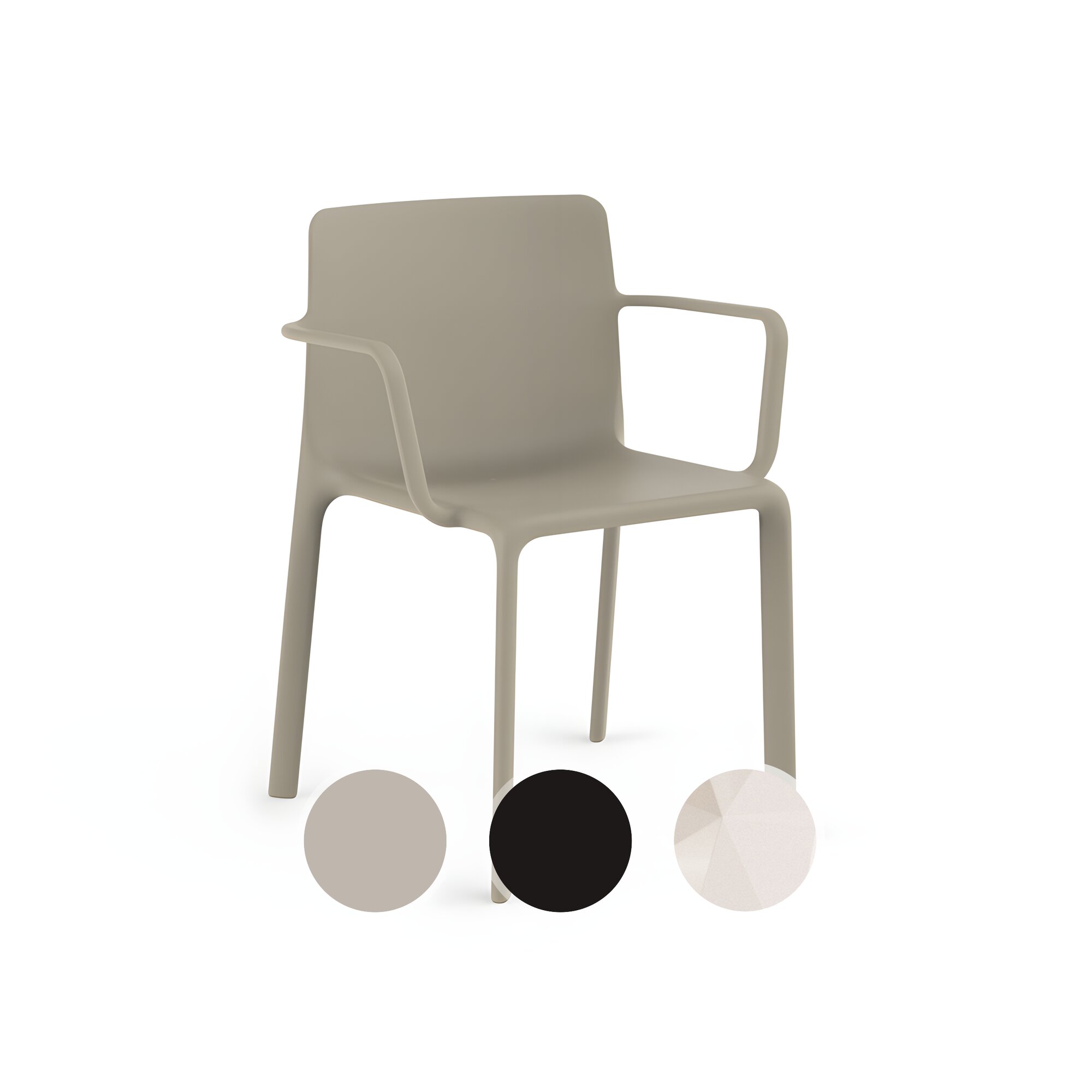 Vondom »KES« Outdoor Armlehnstuhl Ecru / Lackiert Hochglanz