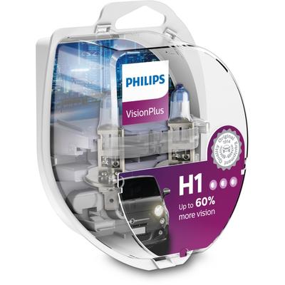 PHILIPS H1 VisionPlus 55W (2 Stk.) Glühlampe, Fernscheinwerfer,Glühlampe, Hauptscheinwerfer,Glühlampe, Nebelscheinwerfer