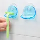 Porte-brosse à dents ventouse murale de salle de bain crochet de rasoir en plastique bleu gris