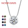 Collier pendentif en argent regardé 925 pour femmes et filles décoration bijoux fantaisie cristal