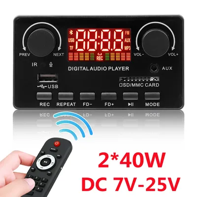 Amplificateur 2x40W 80W DC 25V carte décodeur MP3 Bluetooth 12V Radio FM Module de bricolage