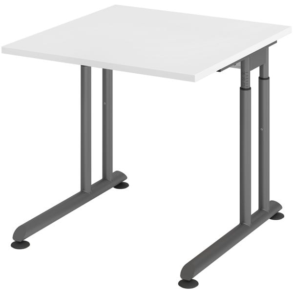 HAMMERBACHER Schreibtisch »Z-Line« 80 cm Gestell graphitfarben weiß, 80x82x80 cm