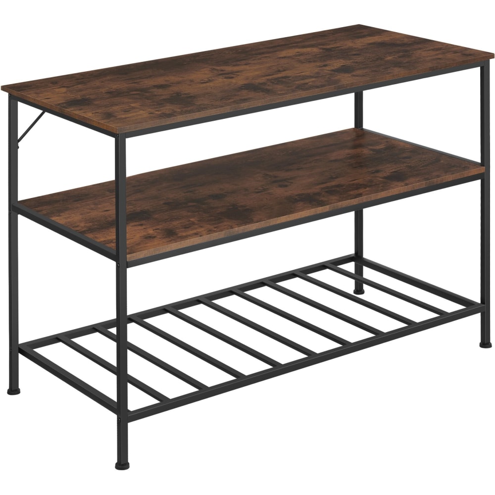 2 Étagères de cuisine Style industriel grillagées Bois foncé