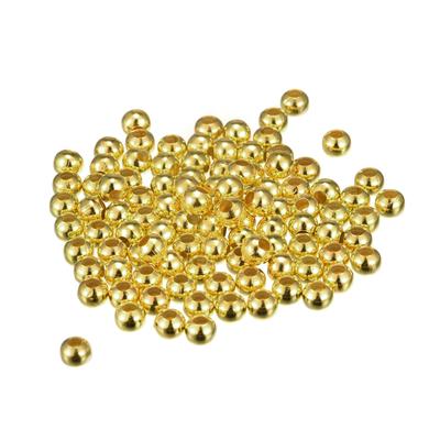 200Pcs 5mm Round Spacer Beads Jewelry Making Spacer Loose Ball Bead, Gold Tone - Gold Tone