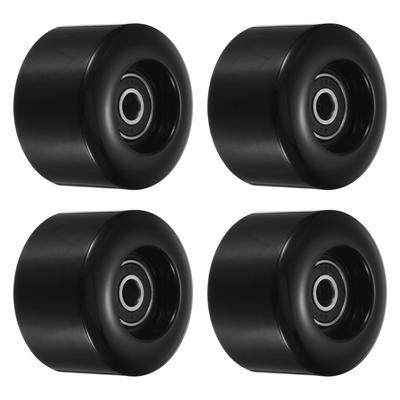 55mm Skateboard Wheel with Bearings ABEC-9 Street Wheels Cruiser 80A, Black 4pcs