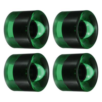 60mm Longboard Wheels Skateboard Wheel Street Wheels Cruiser 78A Clear Green 4pc - Clear Green