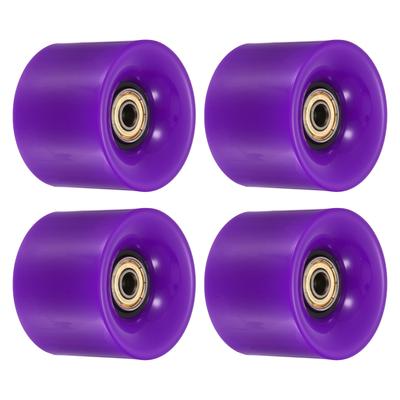 60mm Longboard Wheels with Bearings Skateboard Wheel 80A, Purple Golden 4pcs