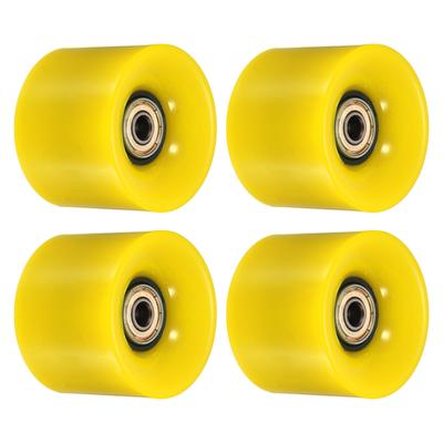 60mm Longboard Wheels with Bearings Skateboard Wheel 80A, Golden Yellow 4pcs