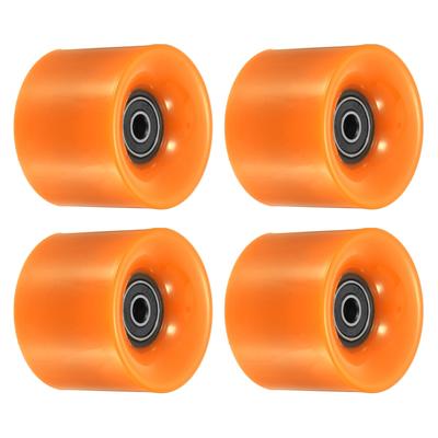 60mm Longboard Wheels with Bearings Skateboard Wheel 80A, Orange Black 4pcs