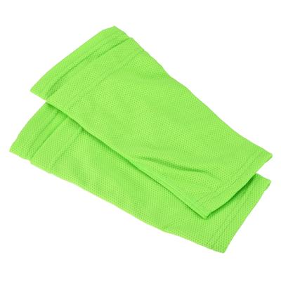 Size L Soccer Shin Guard Socks, 4 Pack Breathable Sleeves for Running, Green