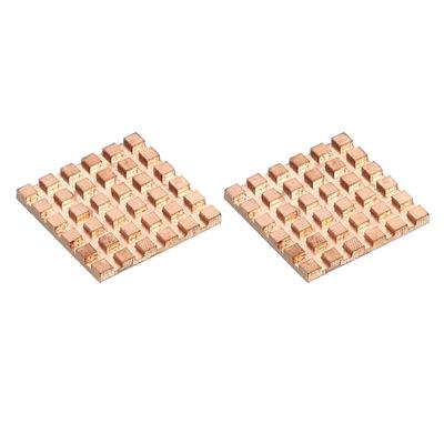 Heatsink Kit Pure Copper 20x20x2mm for IC MOS with Thermal Pads Pack of 2 - Gold Tone