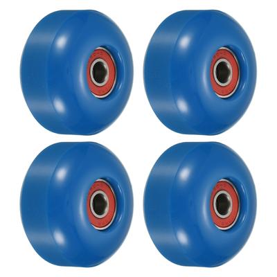 52mm Skateboard Wheel with Bearings ABEC-9 Street Wheels 95A, Blue Red 4pcs