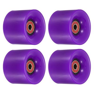 60mm Longboard Wheels with Bearings Skateboard Wheel 80A, Purple Red 4pcs