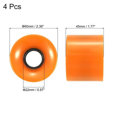 60mm Longboard Wheels Skateboard Wheel Street Wheels Cruiser 78A, 4pcs