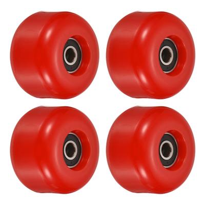 54mm Skateboard Wheel with Bearings ABEC-9 Street Wheels Cruiser 85A, Red 4pcs