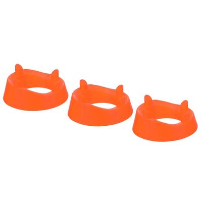 3Pcs Basketball Football Ball Display Stand Plastic with 4 Support Feet, Orange