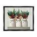 Stupell Industries White Country Jars with Christmas Berry Bouquets Jet Black Framed Floating Canvas Wall Art 16x20 by Ziwei Li