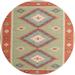Ahgly Company Indoor Round Contemporary Light French Beige Brown Oriental Area Rugs 7 Round